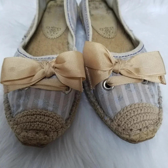 Kenzie Striped Espadrilles Bow 7.5 - Picture 3 of 16